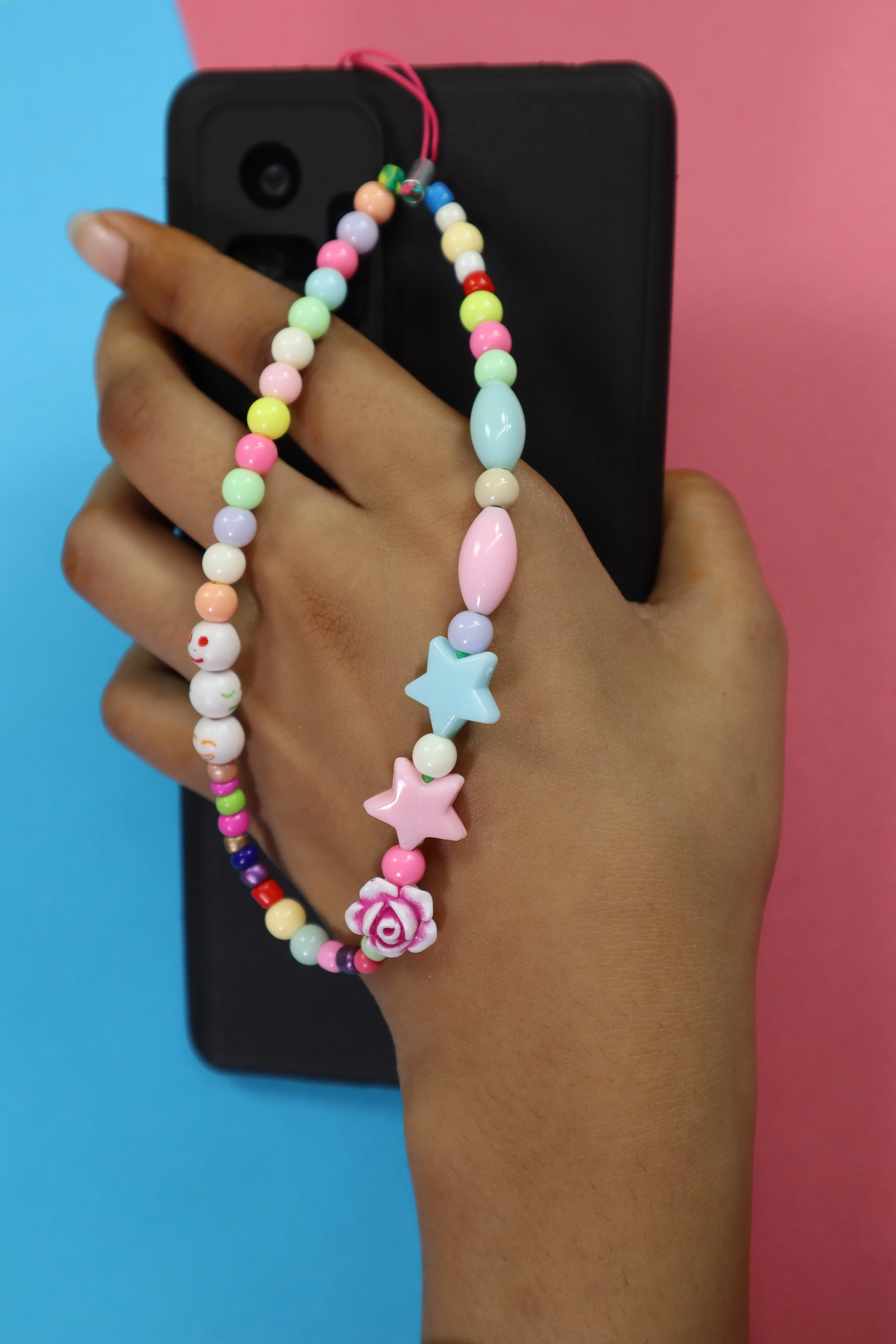 Kamule Multi colour Smily Face Phone Charm