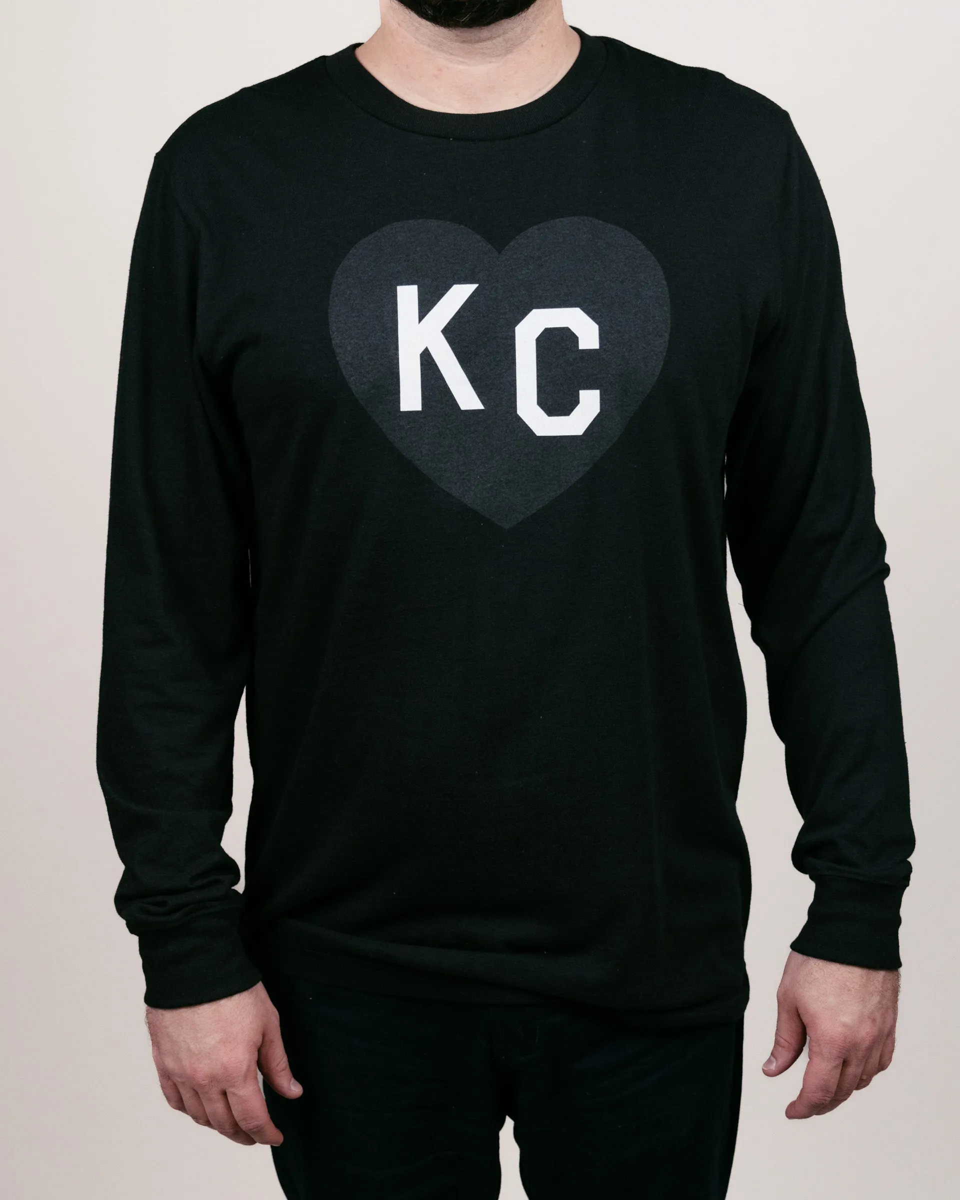 KC Heart Black Long Sleeve T-Shirt