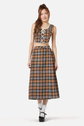 Kit Tartan Pleated Midi