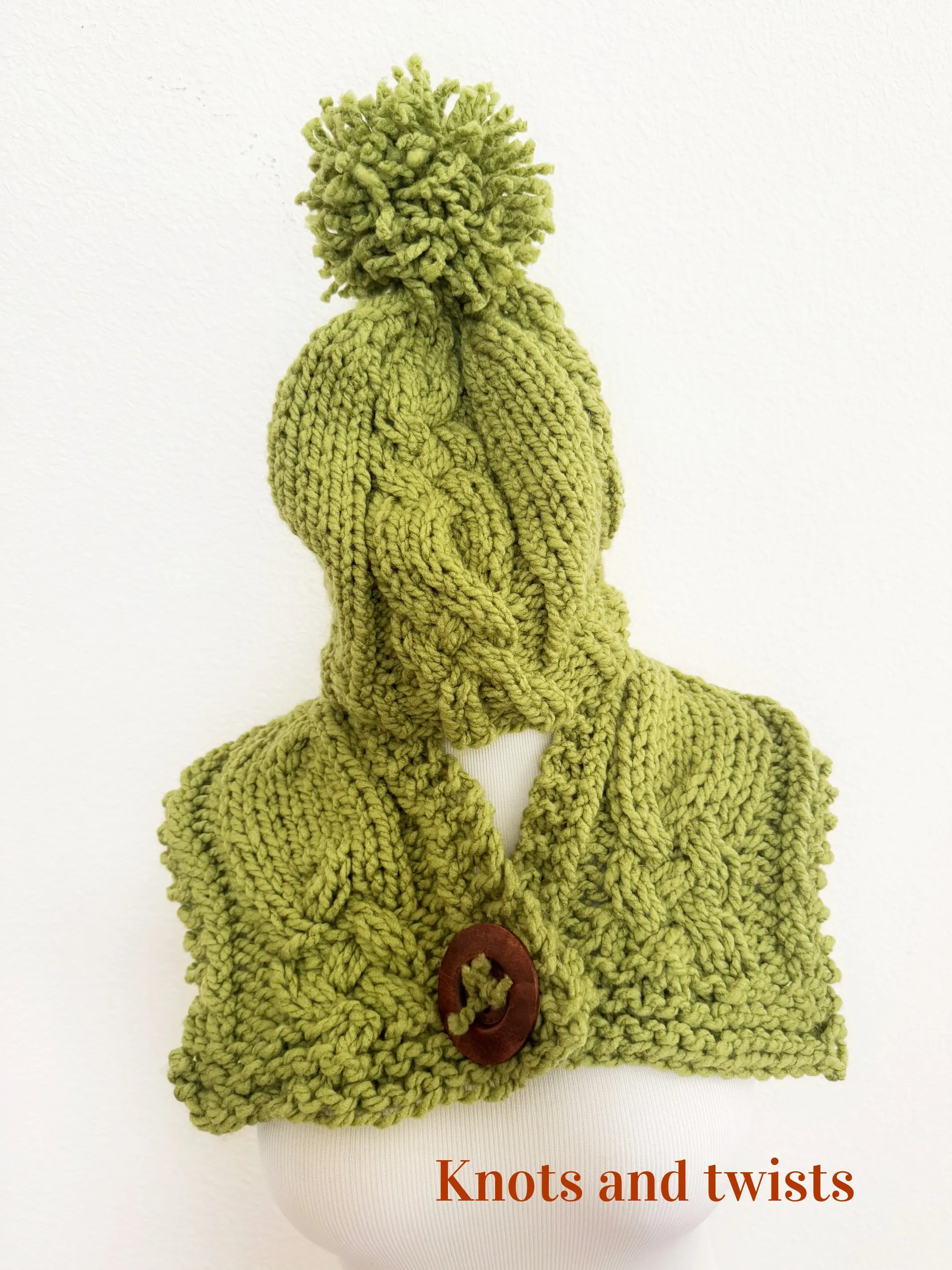 Knots and Twists, cowl & beanie set