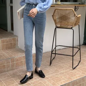 [Korean Style] Hallen High Quality High Waisted Stretchy Slim Straight Jeans