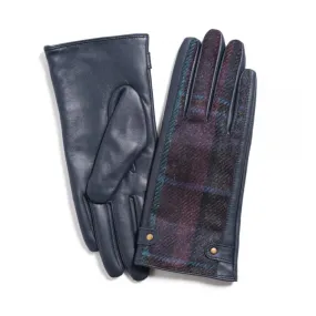 Ladies British Wool/Leather Country Gloves Navy by Failsworth