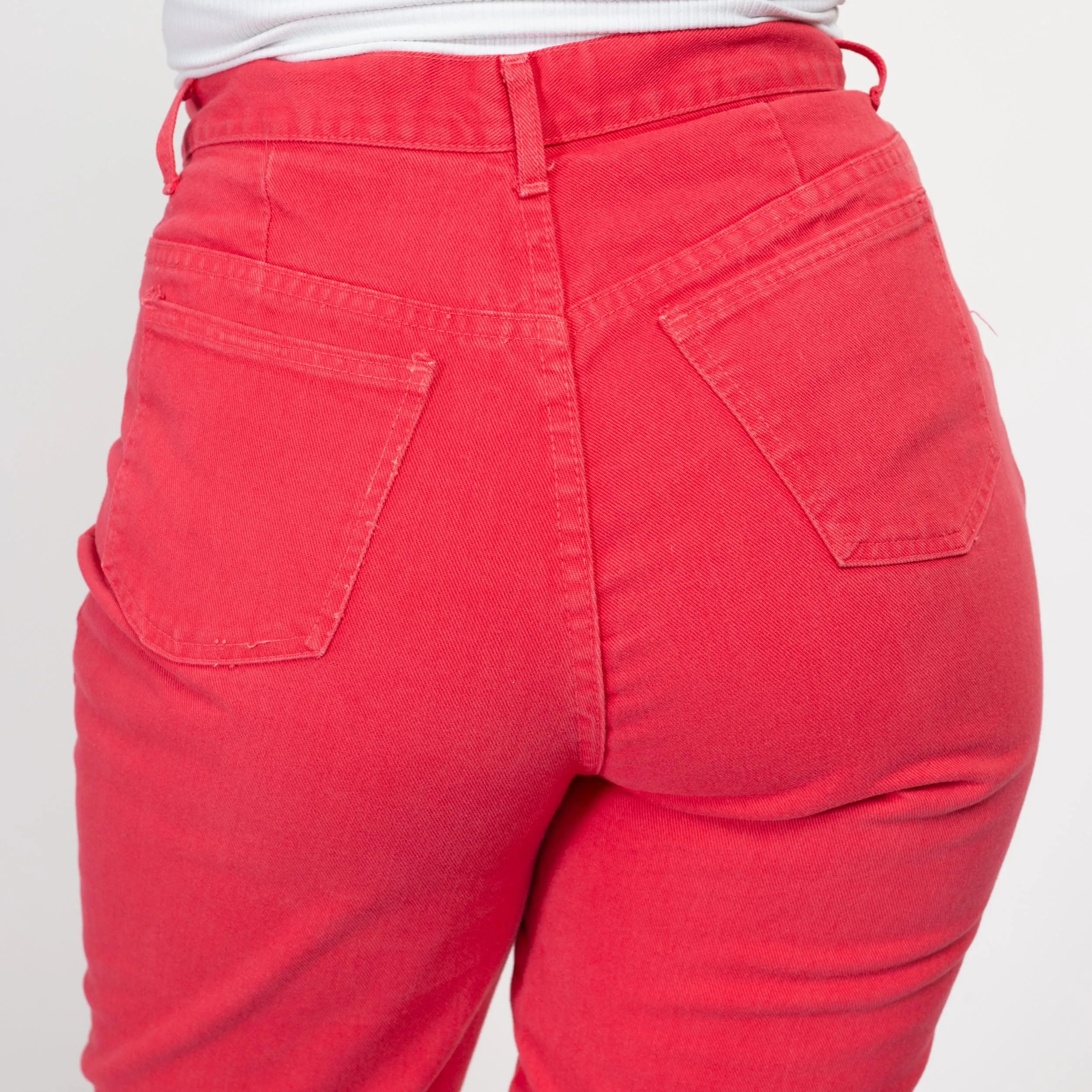 Large 90s Coral Pink High Waisted Jeans 32"