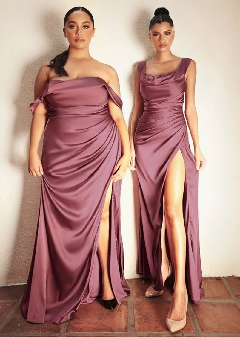 Leeza Satin Off Shoulder Maxi Dress Sienna