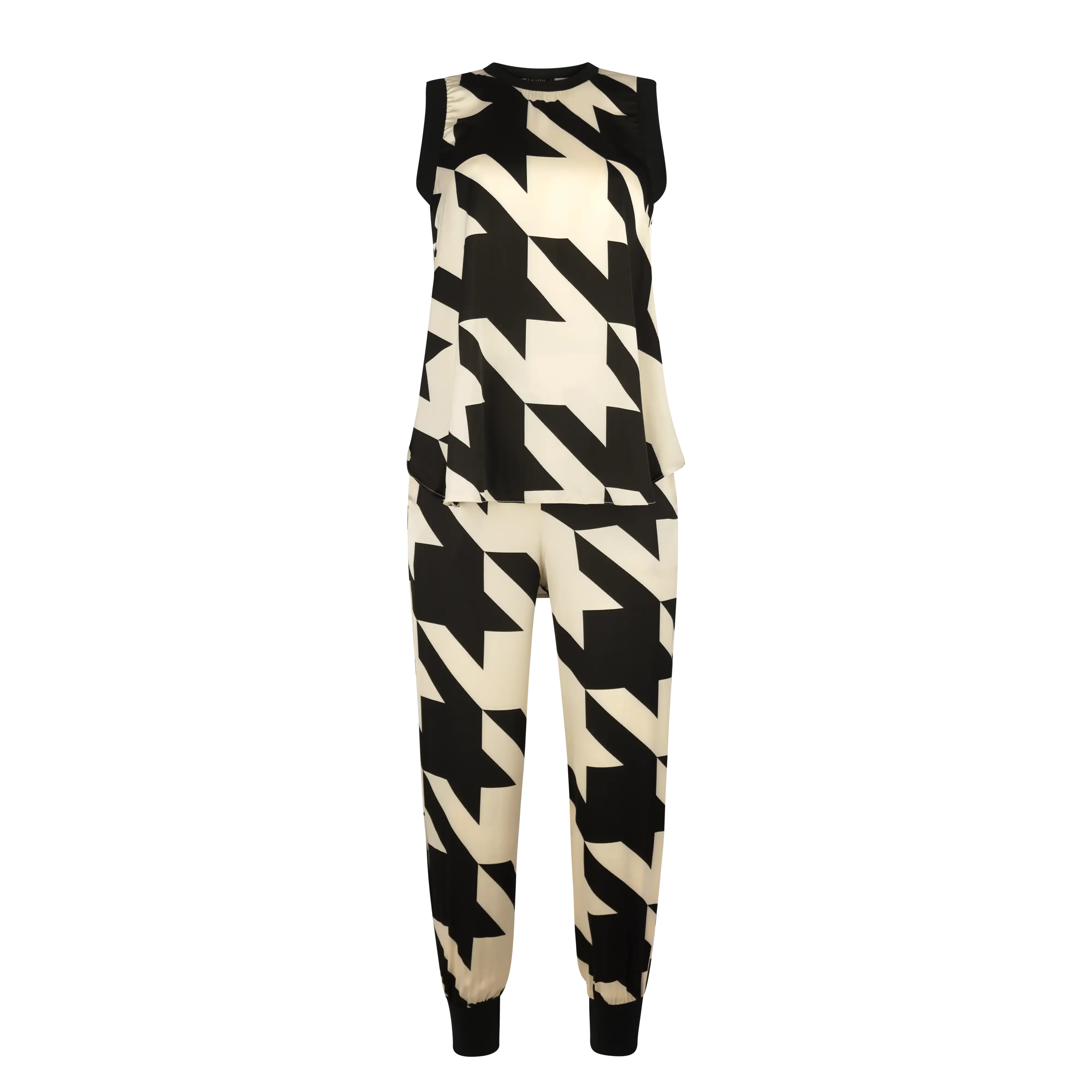 LEEZY Houndstooth Maxi Black Ivory