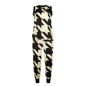 LEEZY Houndstooth Maxi Black Ivory