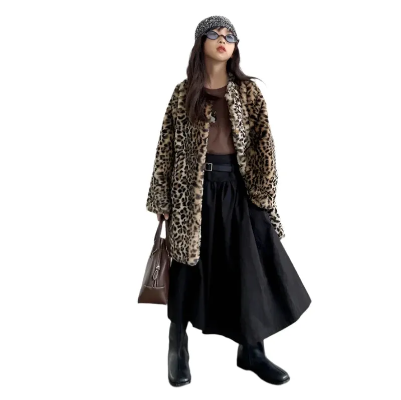 Leopard Print Fur Overcoat