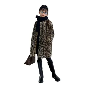 Leopard Print Fur Overcoat