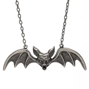 Lily Bat Necklace in Silver