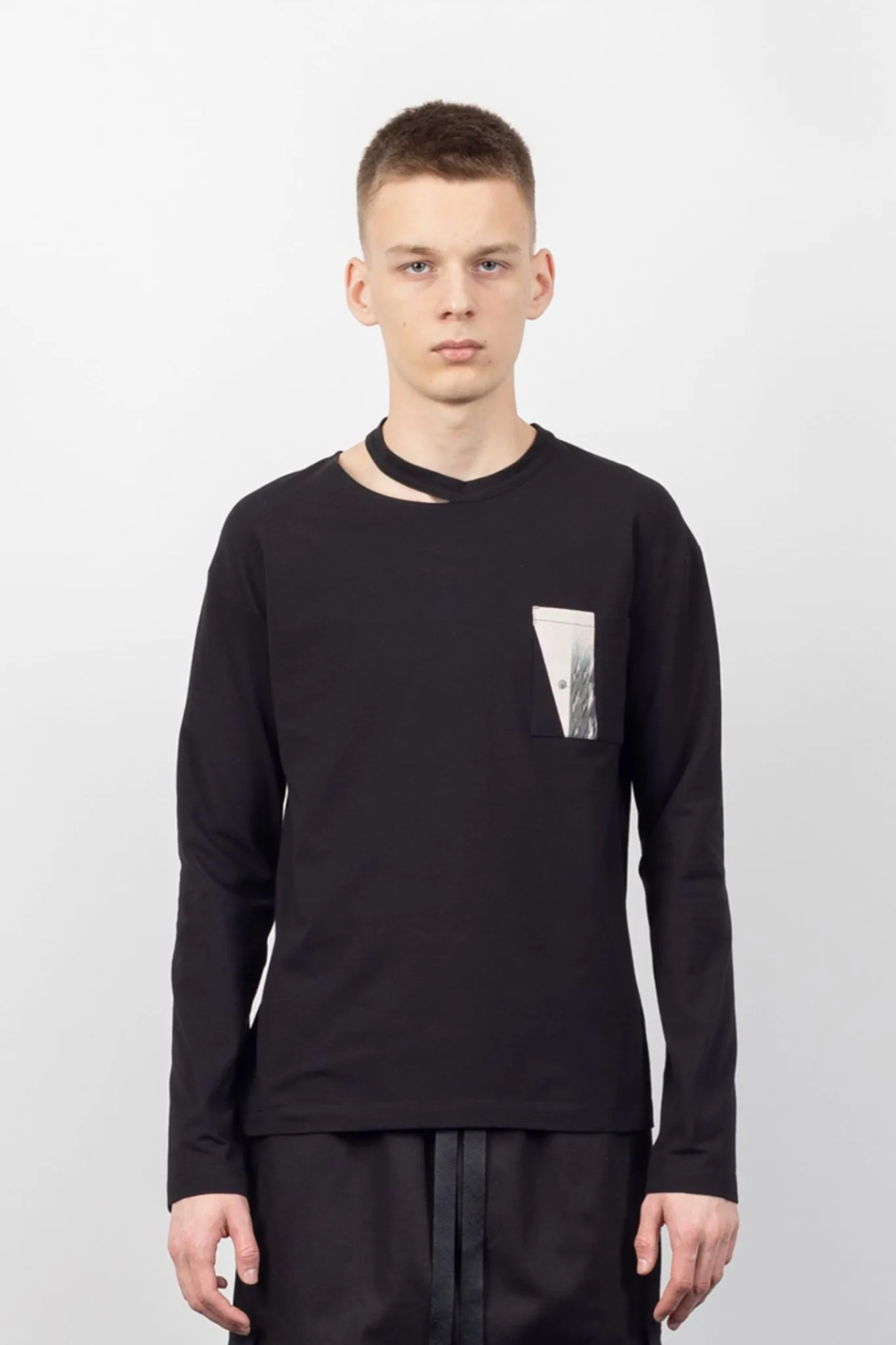 Line Long Sleeve Brutalism Pocket Tee