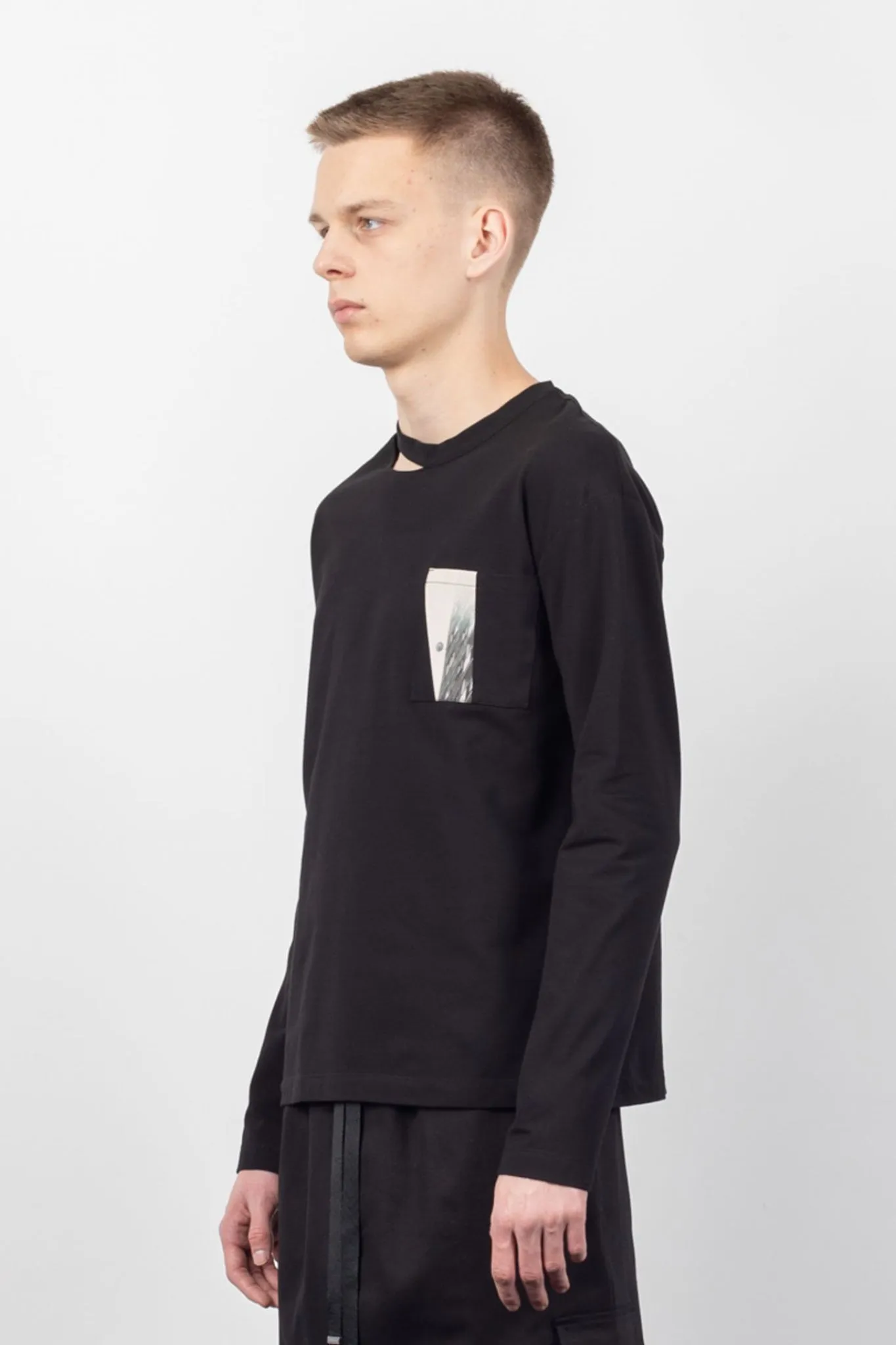 Line Long Sleeve Brutalism Pocket Tee