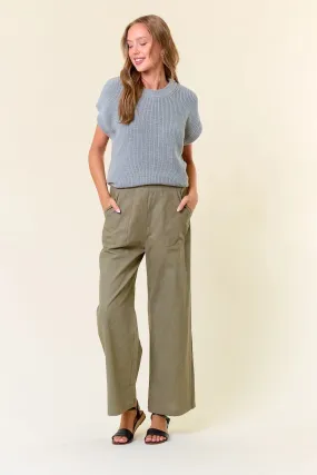 LINEN PANTS WITH ELASTIC WAIST