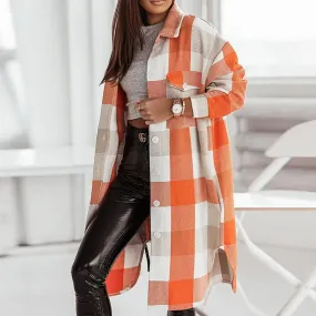 Long sleeve plaid Shacket