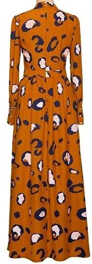 Long-Sleeve Printed Maxi Dress