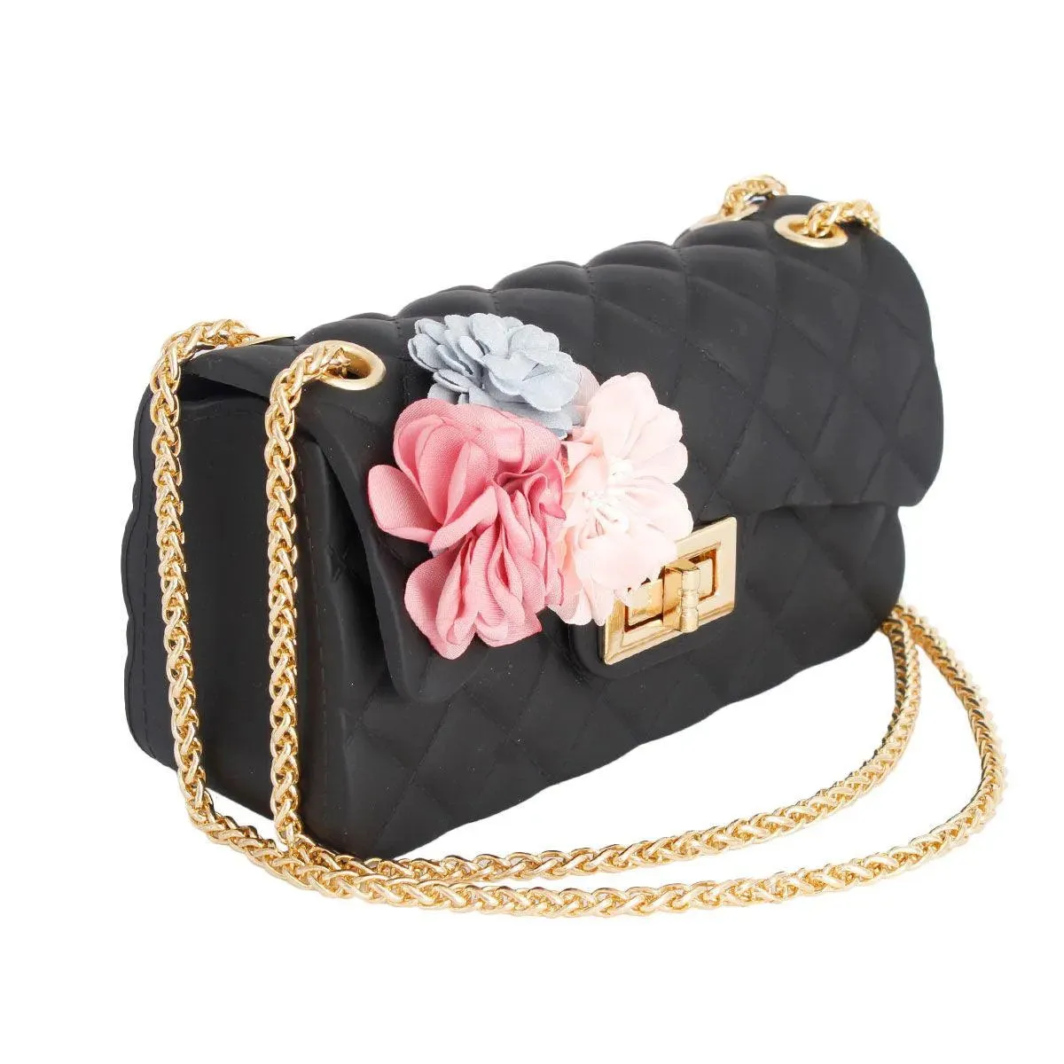 Make a Statement with a Stunning Black Quilted Jelly Crossbody Mini Bag