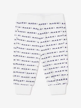 MARNI Baby Logo Print Joggers in White