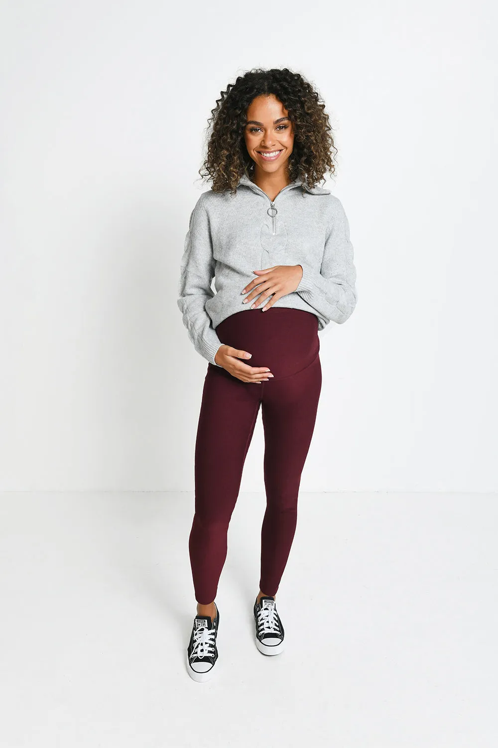 Maternity Winter Everyday Leggings - Burgundy