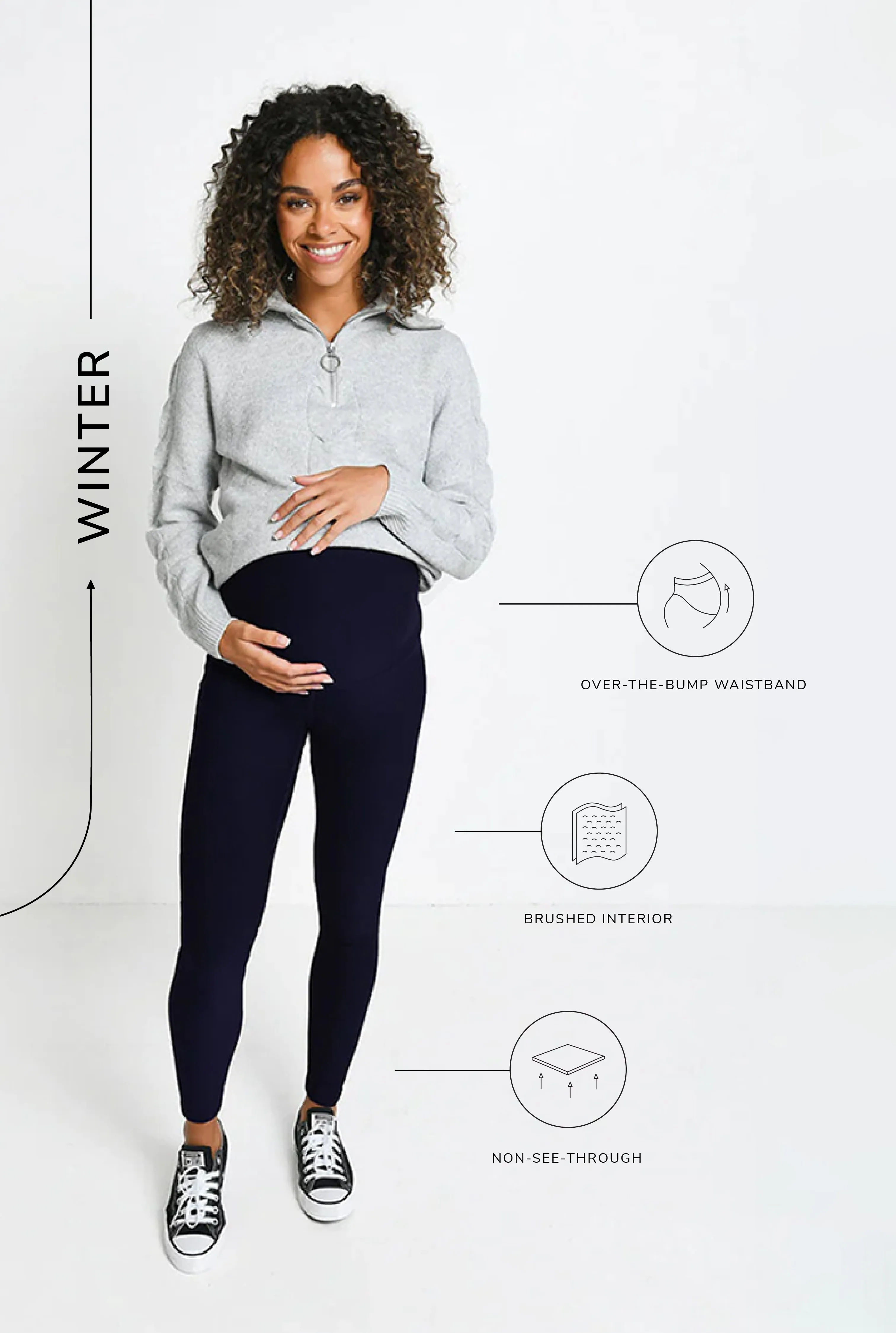 Maternity Winter Everyday Leggings - Vintage Navy