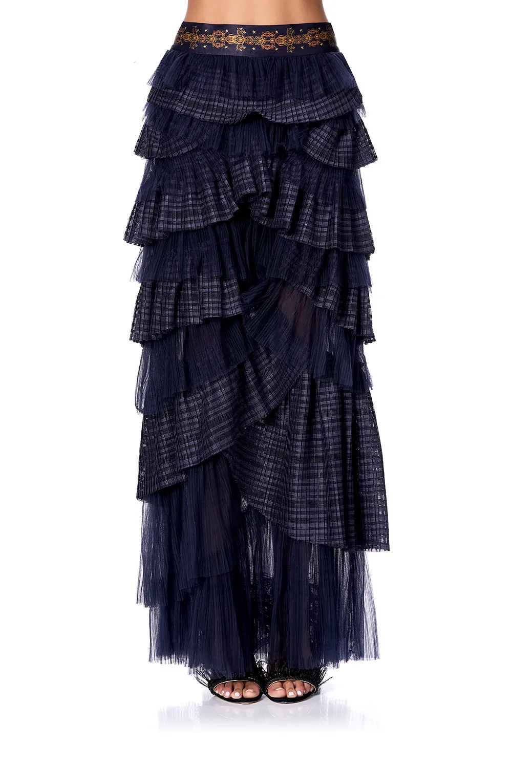 MAXI SKIRT WITH PLEATED TIERS THIS CHARMING WOMAN