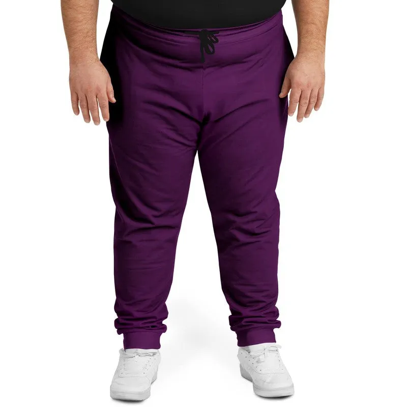 Medium Dark Purple Joggers | Unisex | with PLUS sizes | Medium Dark Pure Purple | C50M100Y0K60