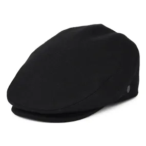 Melton Wool Flat Cap Black Wholesale Pack