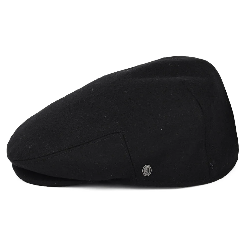 Melton Wool Flat Cap Black Wholesale Pack