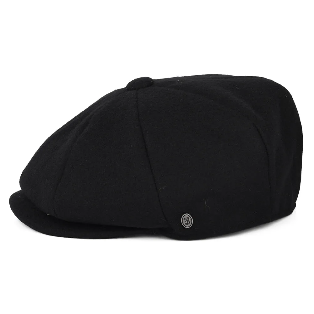 Melton Wool Newsboy Cap Black Wholesale Pack