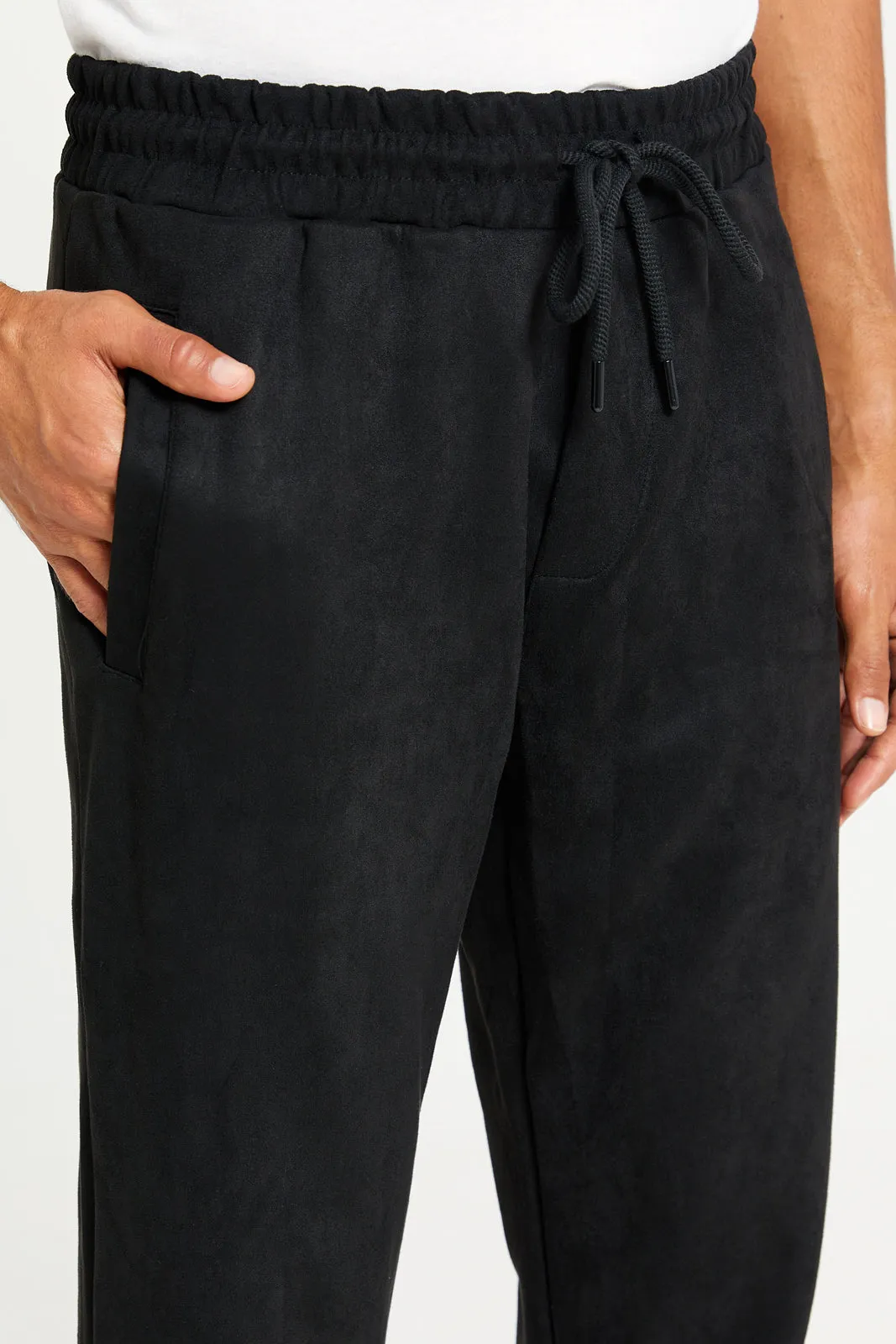 Men Black Embossed Joggers