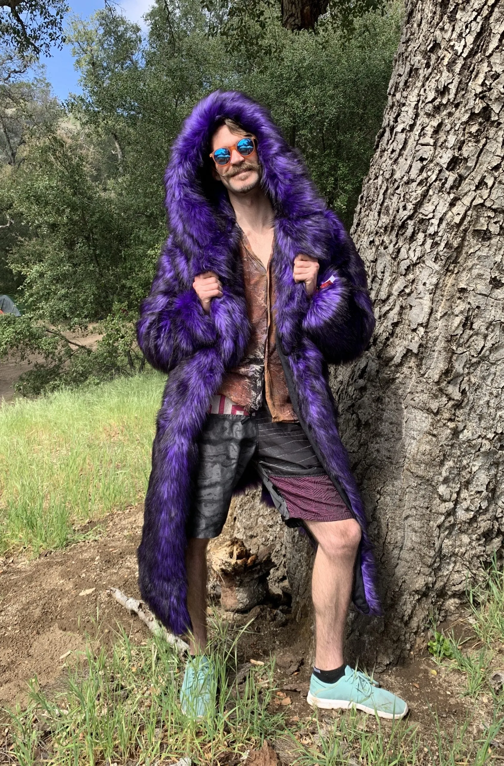 Men's Desert Warrior Coat in "Purple Wolf"