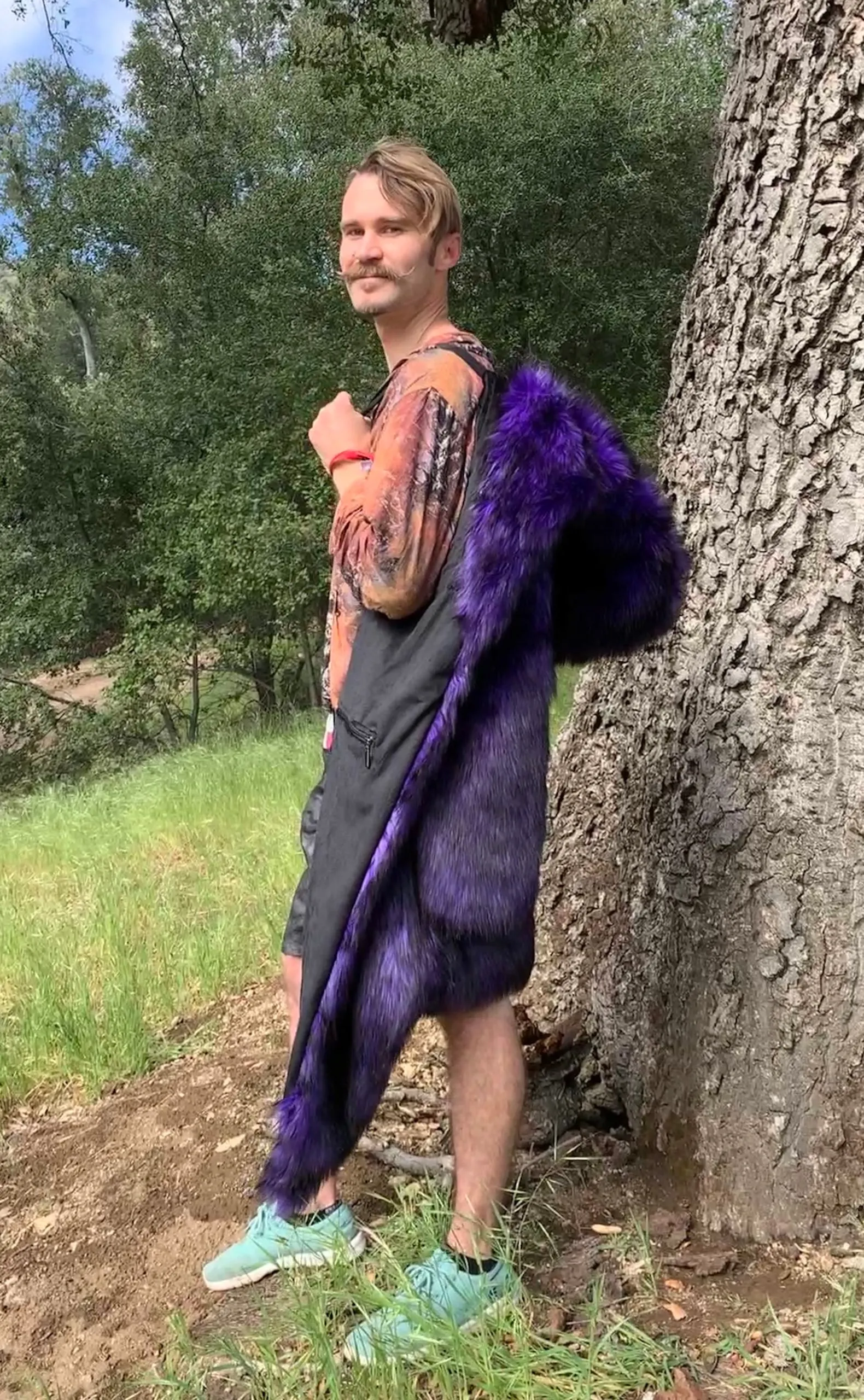 Men's Desert Warrior Coat in "Purple Wolf"