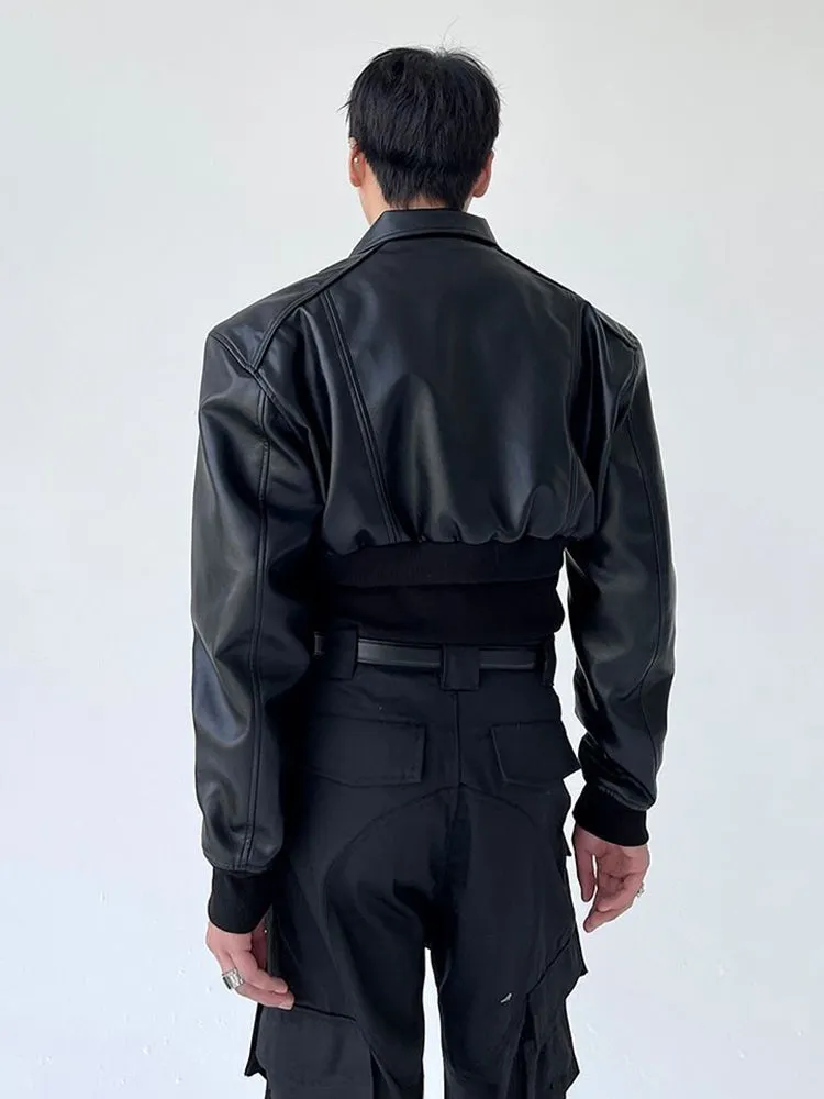 Mens Sexy Cropped Leather Jacket