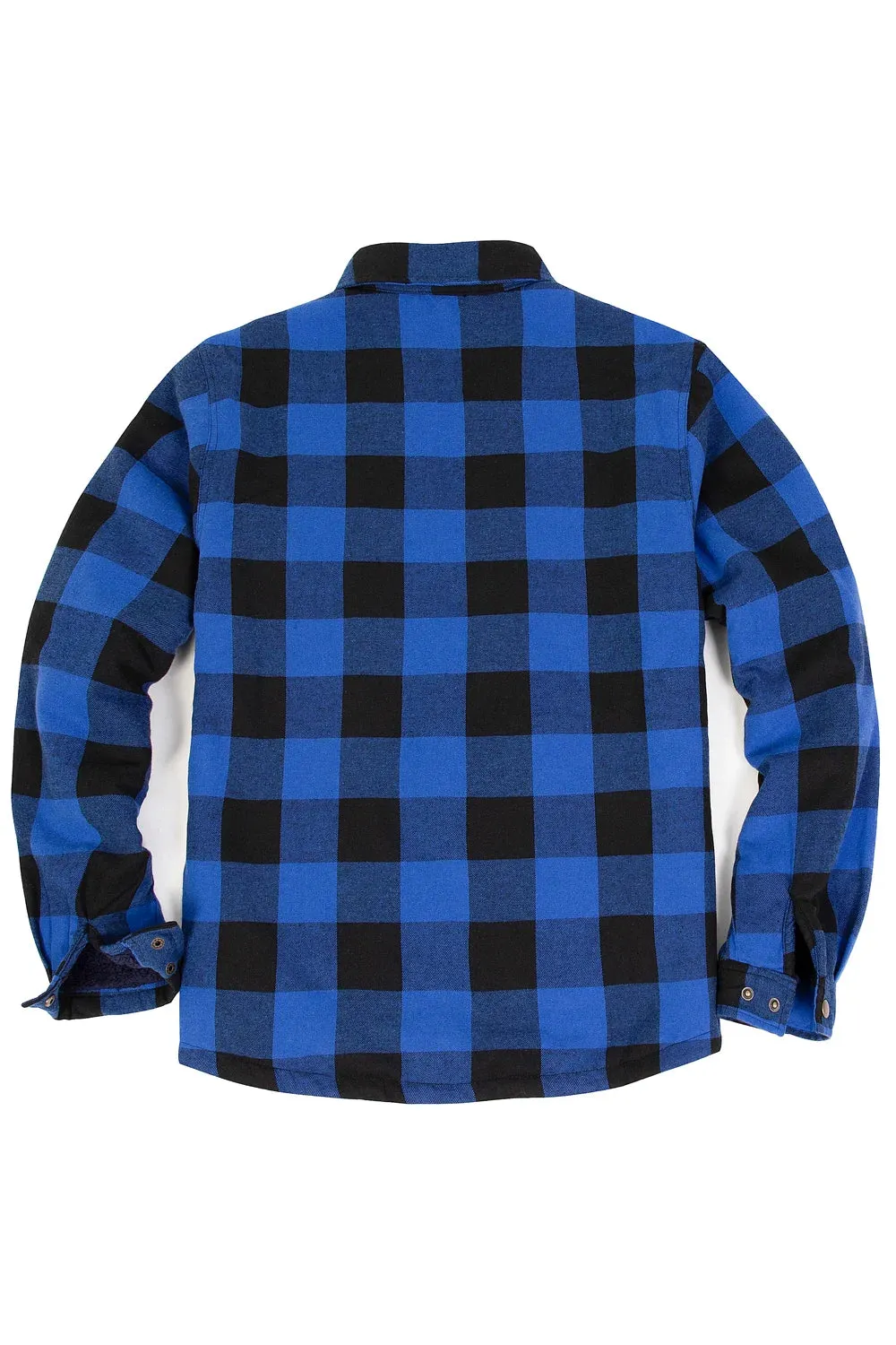 Men's Snap Front Flannel Shirt Jacket, Sherpa-Lined Plaid Shacket