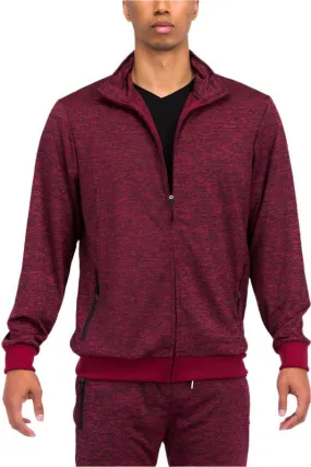 Men's Speckled Track Jacket Zipper Front