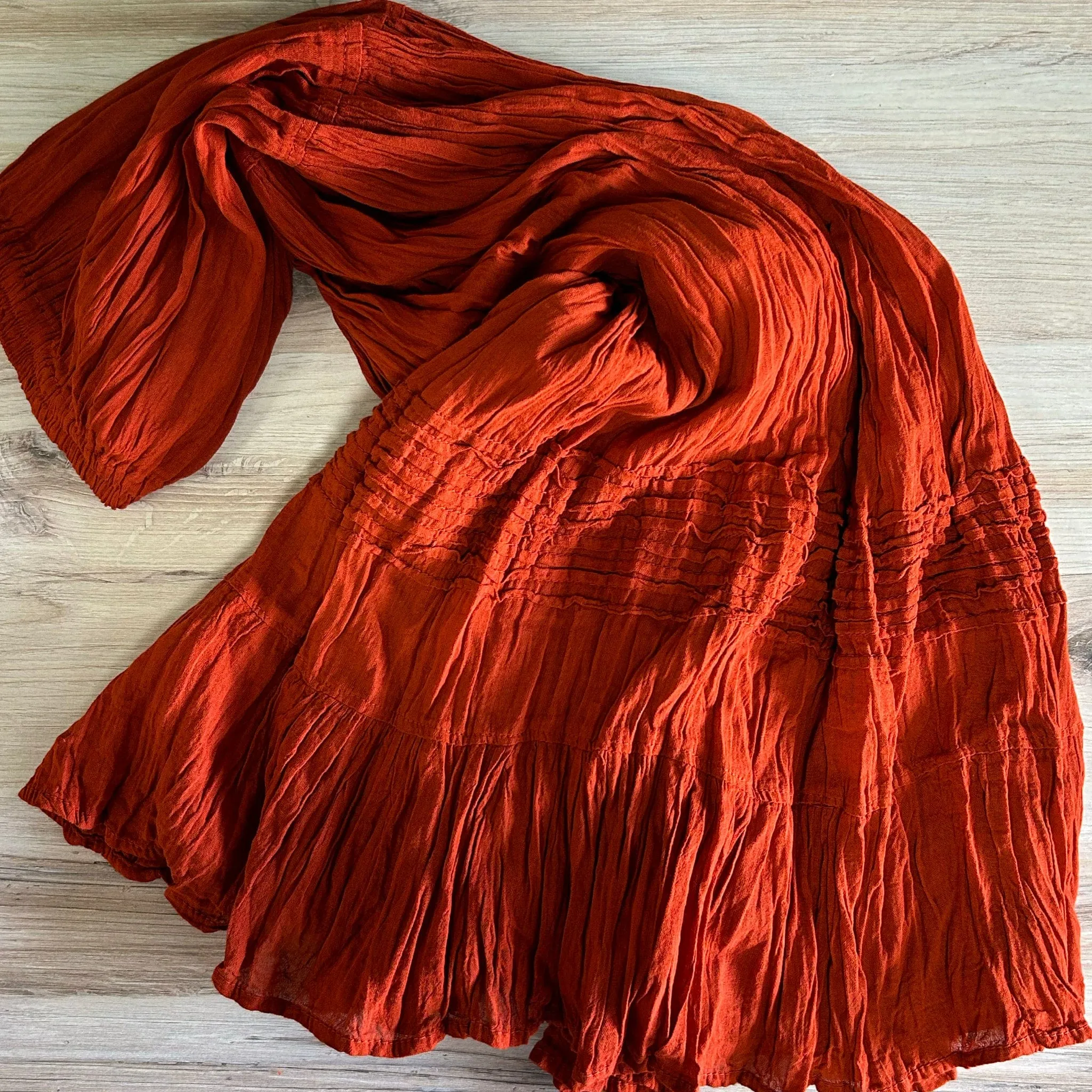 Mexican Gauze Skirt - Burnt Orange