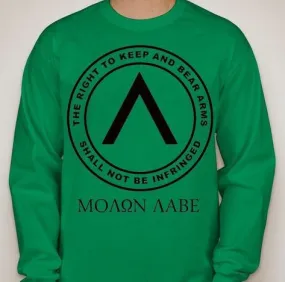 Molon Labe Right To Bear Arms Long Sleeve T-shirt | Blasted Rat