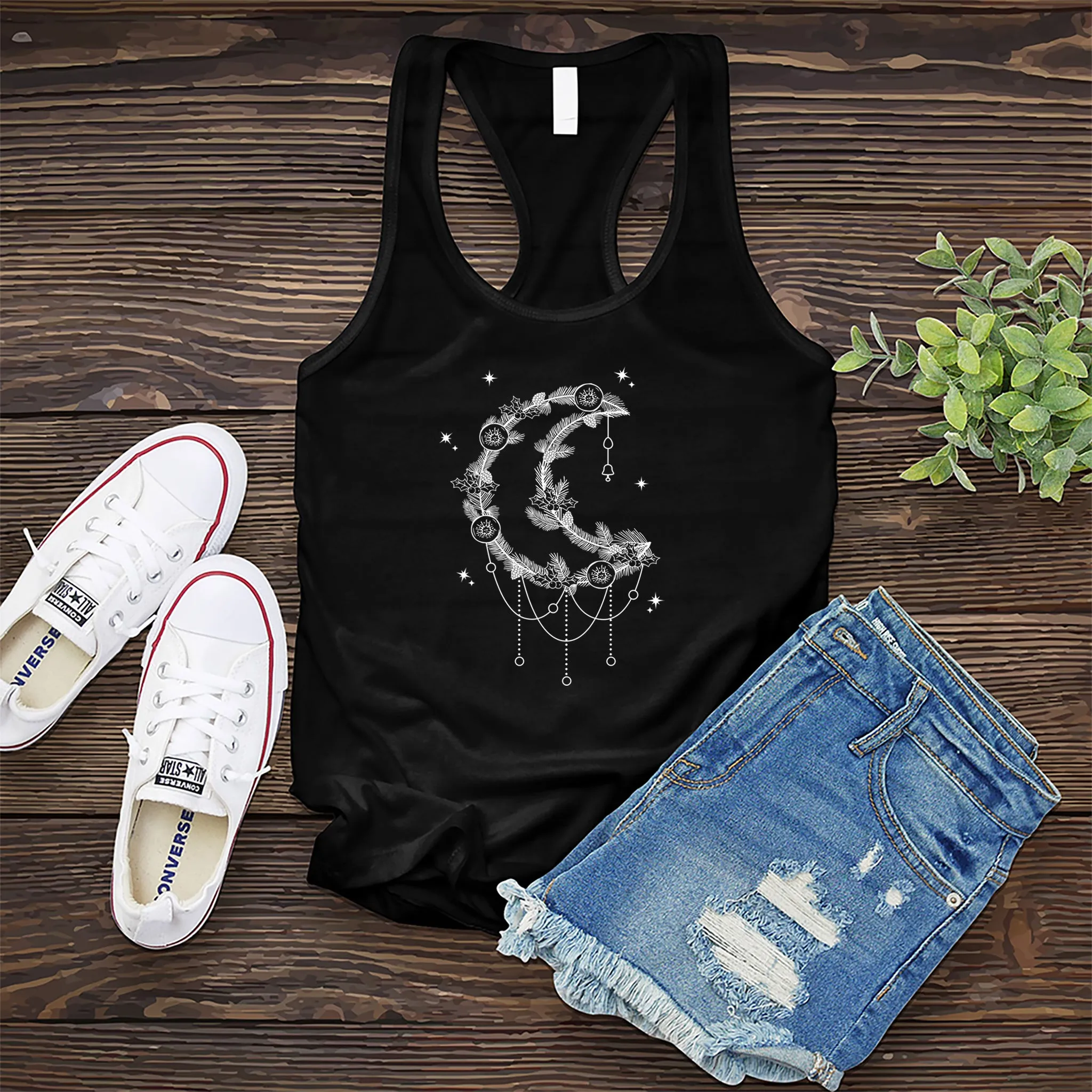 Moonlight Winter Wreath Women's Tank Top