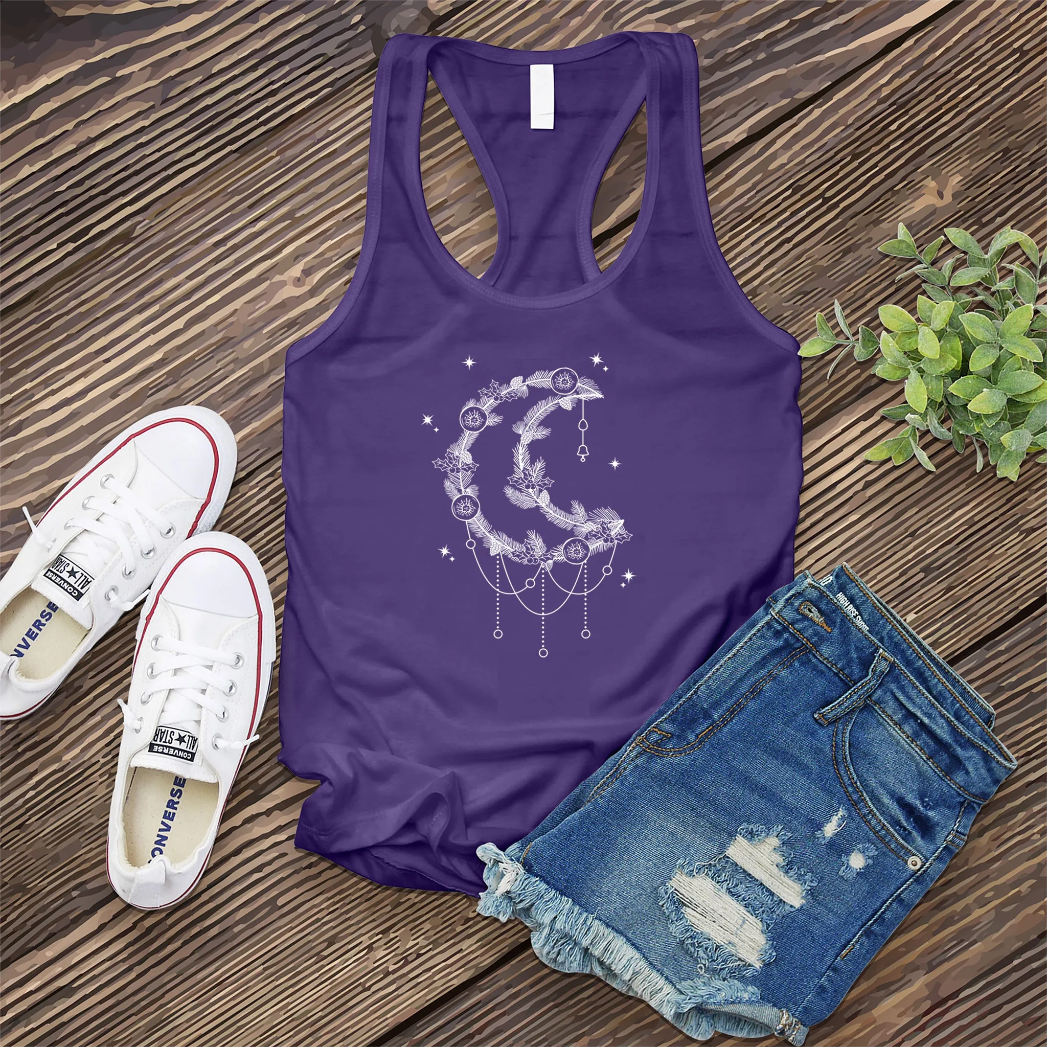 Moonlight Winter Wreath Women's Tank Top