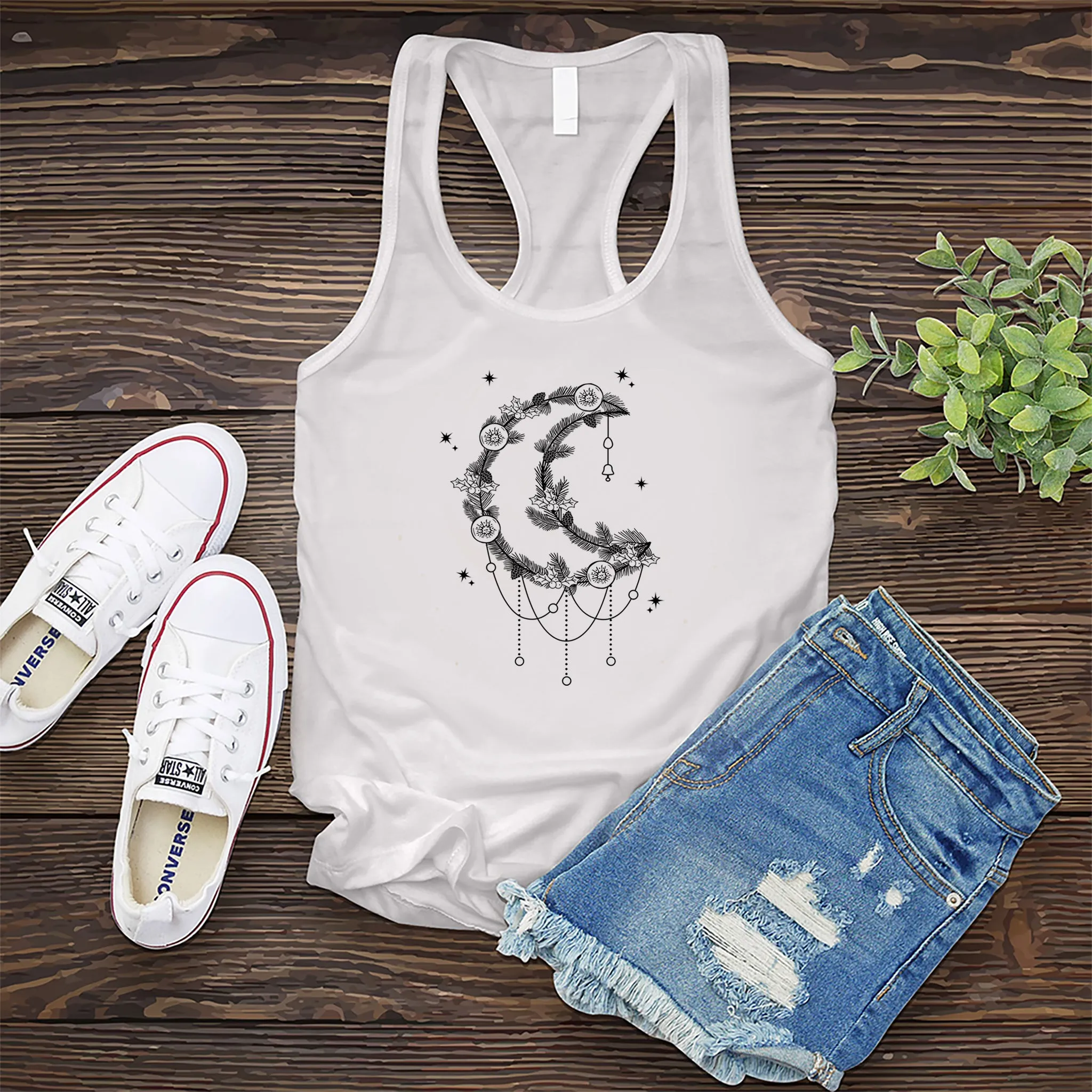 Moonlight Winter Wreath Women's Tank Top