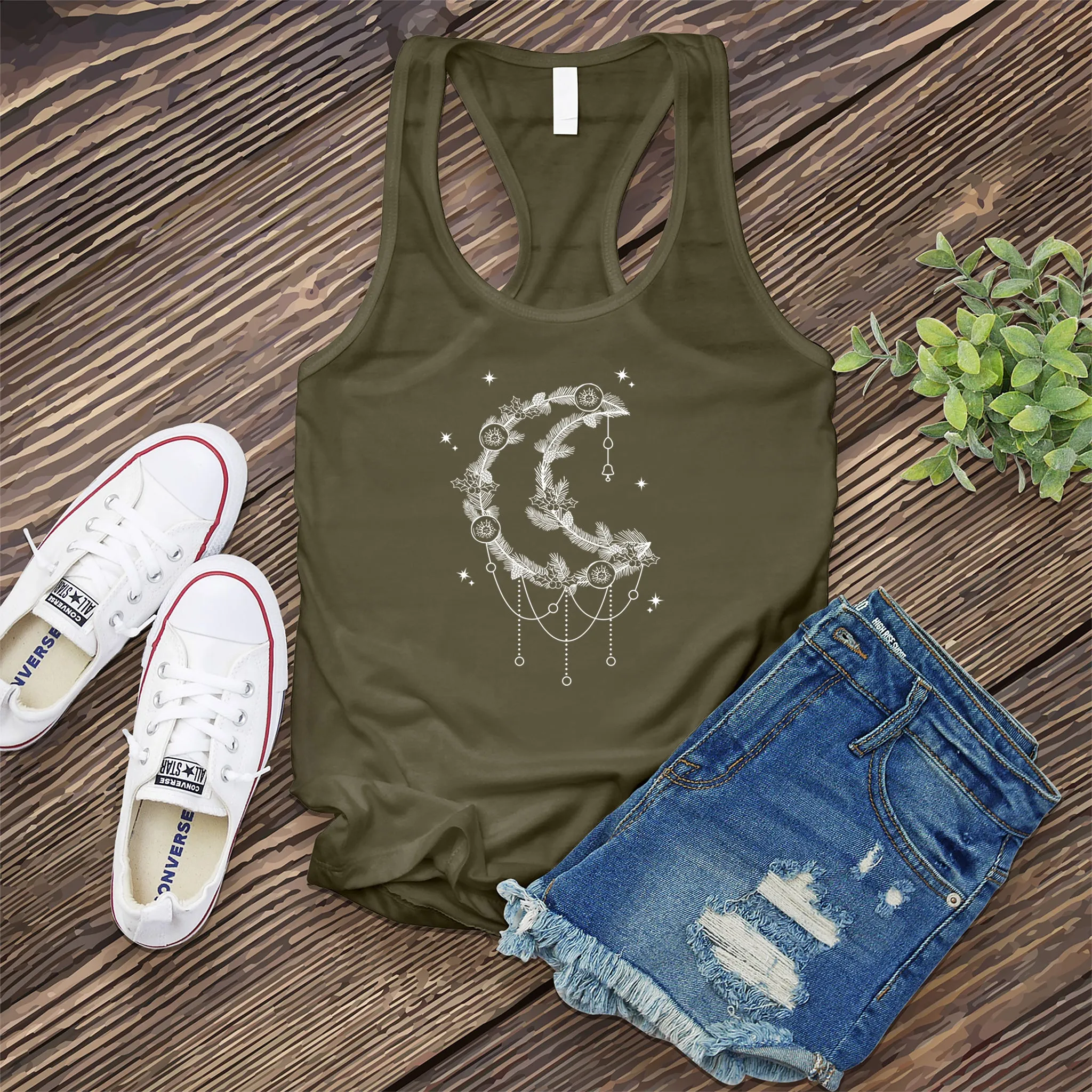 Moonlight Winter Wreath Women's Tank Top