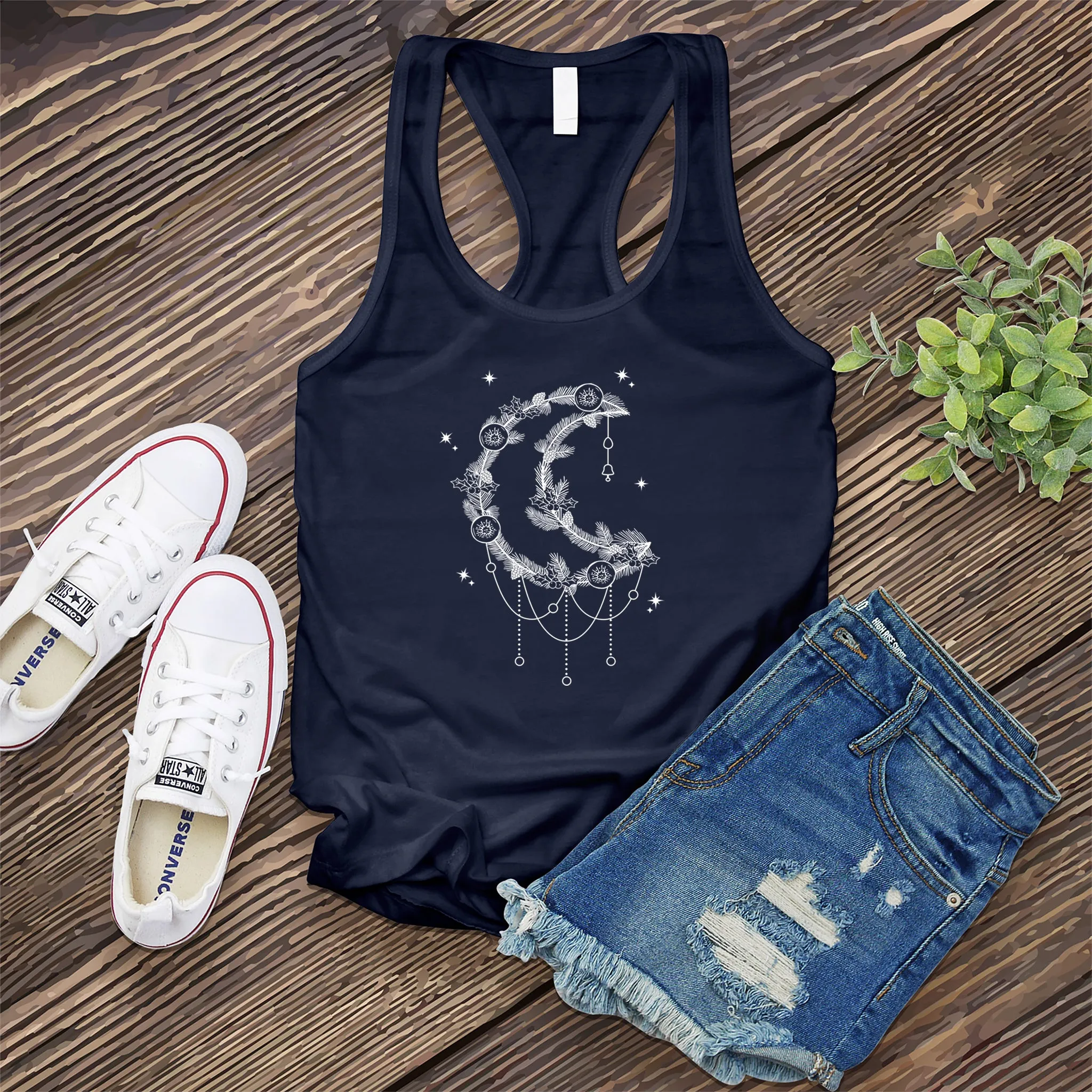 Moonlight Winter Wreath Women's Tank Top