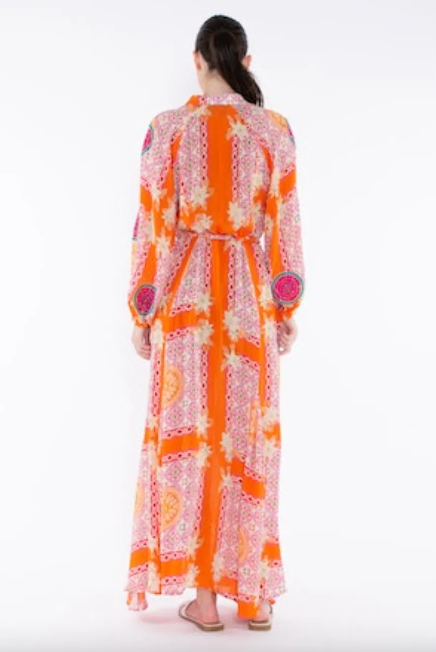 Nea Maxi Dress - Orange Grecia Tile