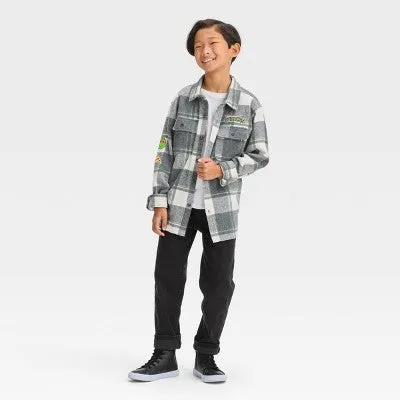 New - Boys' Teenage Mutant Ninja Turtles Shacket - Green/Charcoal Gray M