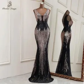 New Sexy deep V neck style mermaid evening dresses