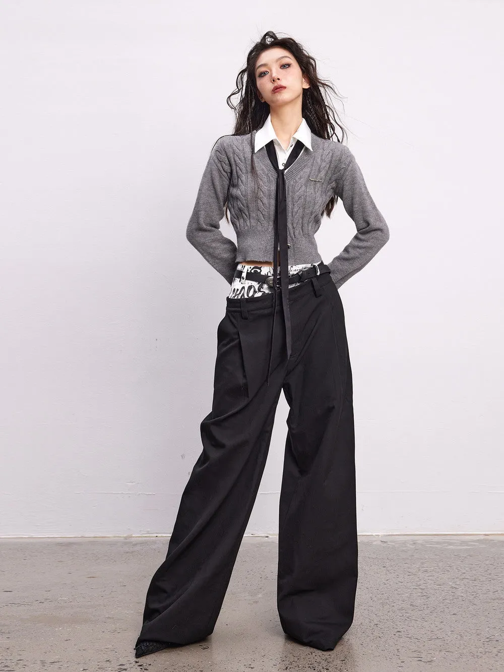 Nichi Straight Paint High-Waist Pants