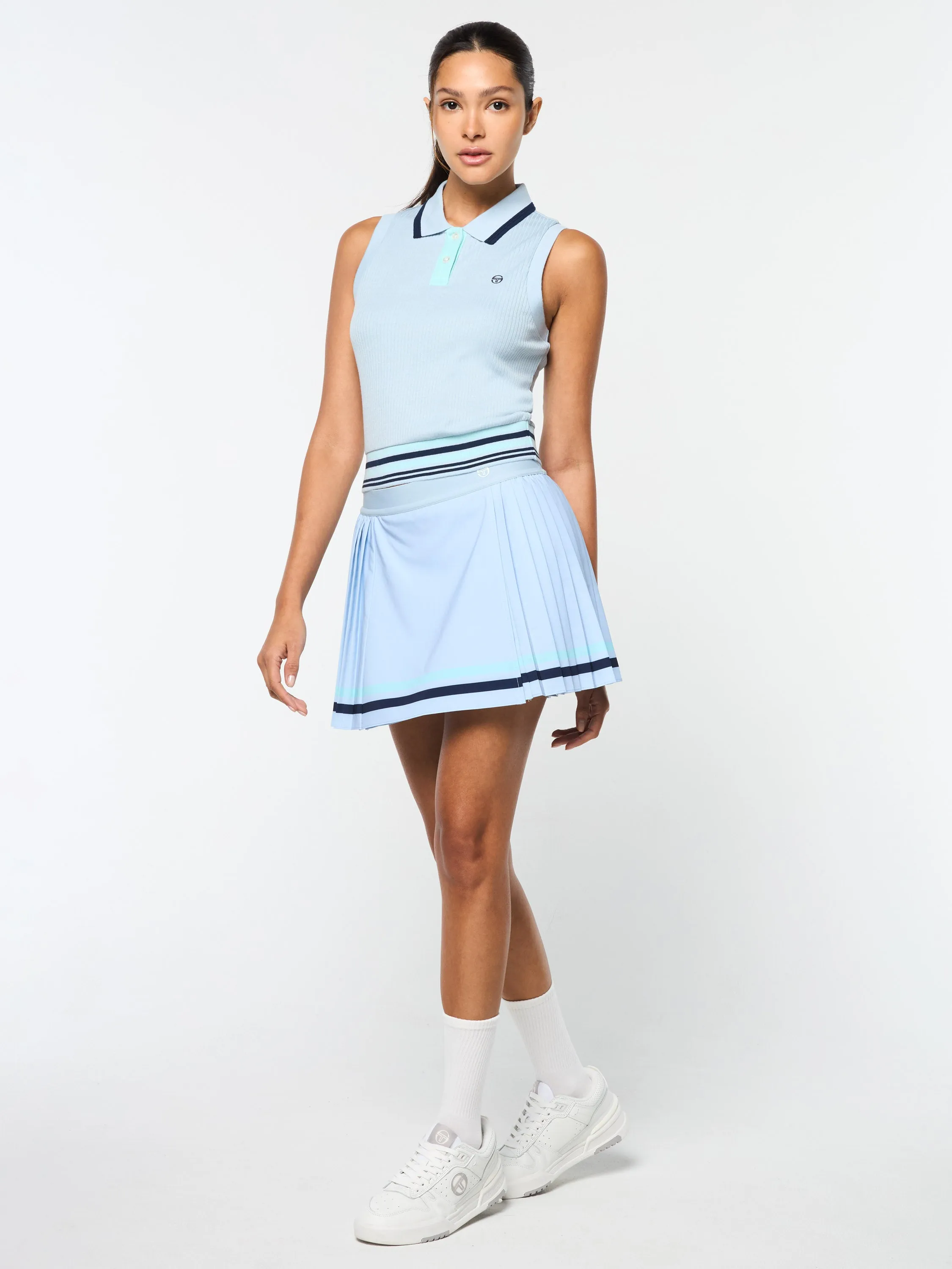 Noale Tennis Wrap Skirt- Celestial Blue