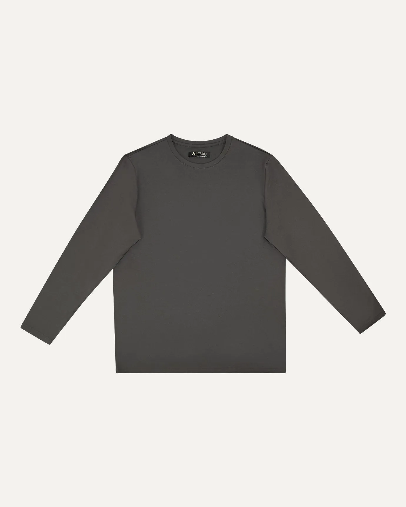 Non Iron Mulberry Silk Long Sleeve t-shirt - Gray