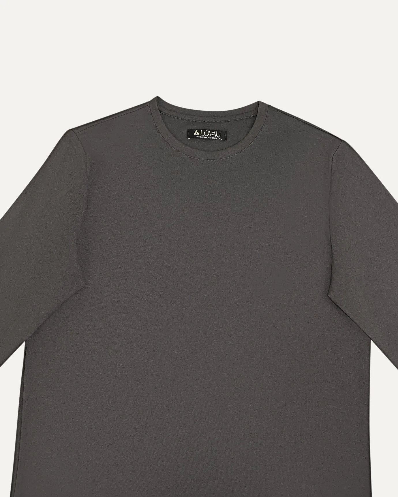 Non Iron Mulberry Silk Long Sleeve t-shirt - Gray