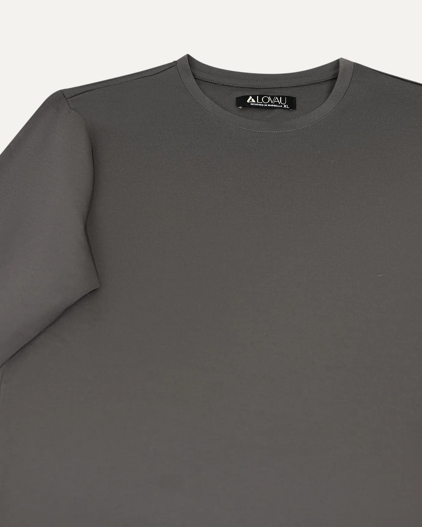 Non Iron Mulberry Silk Long Sleeve t-shirt - Gray