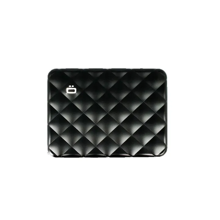 Ogon Wallet Zipper Passport Size Quilted Alu Black