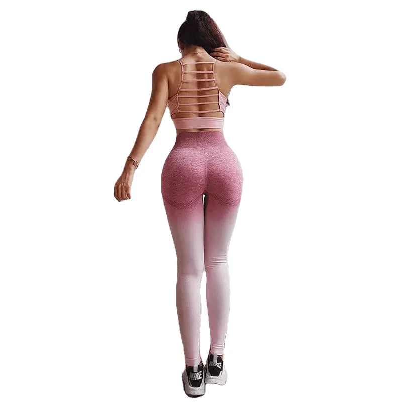 Ombre Seamless Leggings Push Up Fashion Pants